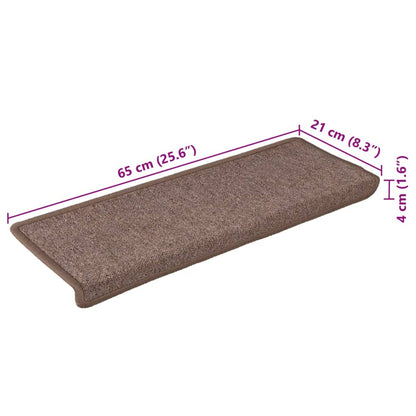 Stufenmatten 15 Stk. 65x21x4 cm Braun Rechteckiger Rand