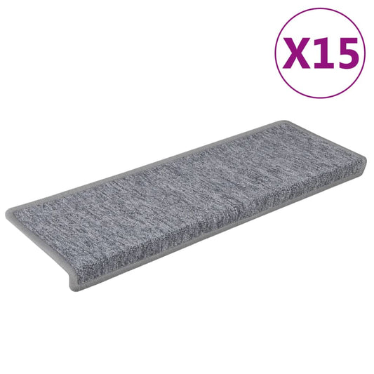 Stufenmatten 15 Stk. 65x21x4 cm Hellgrau Rechteckiger Rand