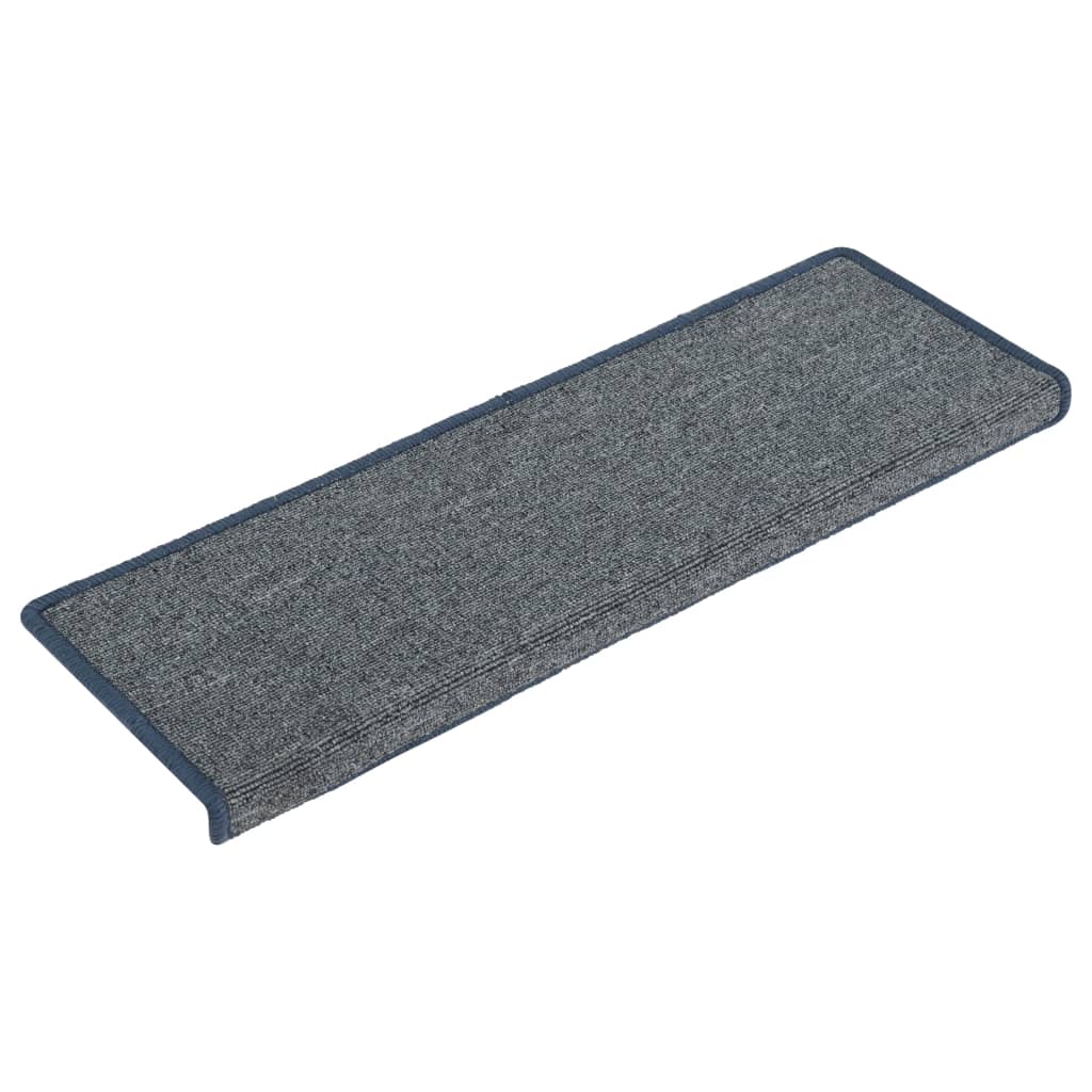 Stufenmatten 15 Stk. 65 x 21 x 4 cm Hellgrau und Blau Rechteckiger Rand