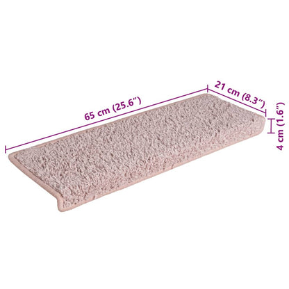 Stufenmatten 15 Stk. 65 x 21 x 4 cm Hellrosa Rechteckiger Rand