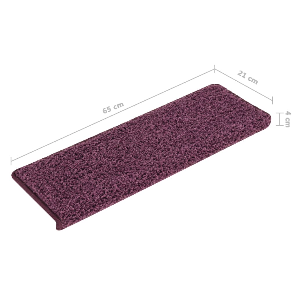 Stufenmatten 15 Stk. 65 x 21 x 4 cm Dunkelviolett Rechteckiger Rand