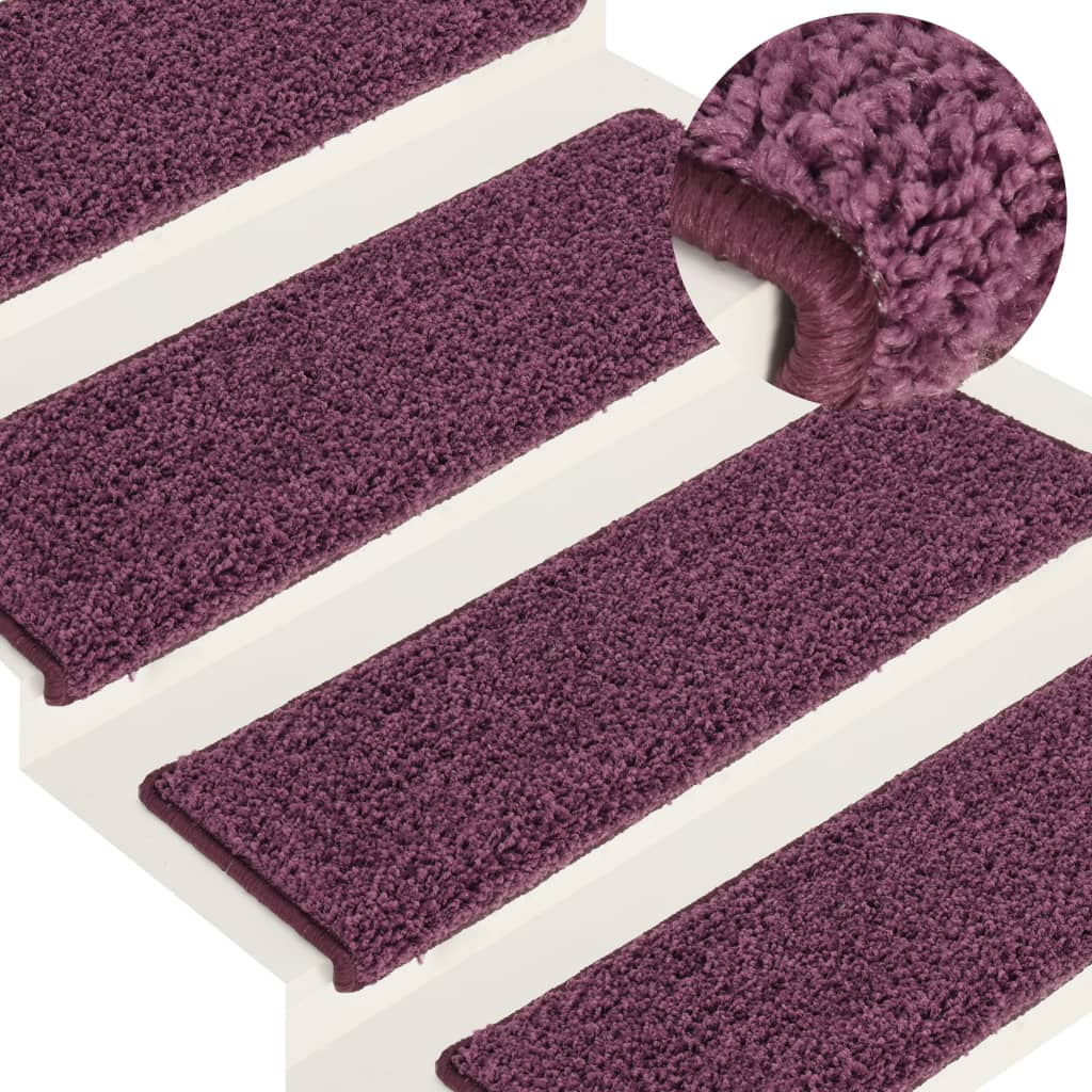 Stufenmatten 15 Stk. 65 x 21 x 4 cm Dunkelviolett Rechteckiger Rand