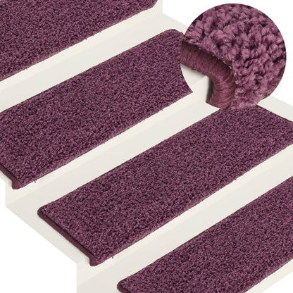 Stufenmatten 15 Stk. 65 x 21 x 4 cm Dunkelviolett Rechteckiger Rand