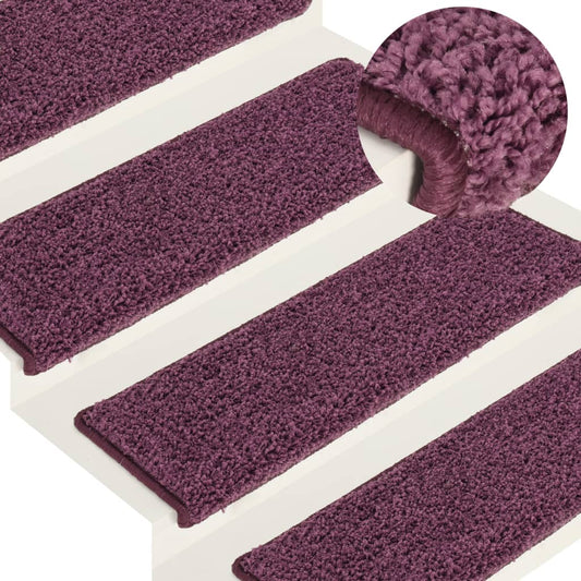 Stufenmatten 15 Stk. 65 x 21 x 4 cm Dunkelviolett Rechteckiger Rand
