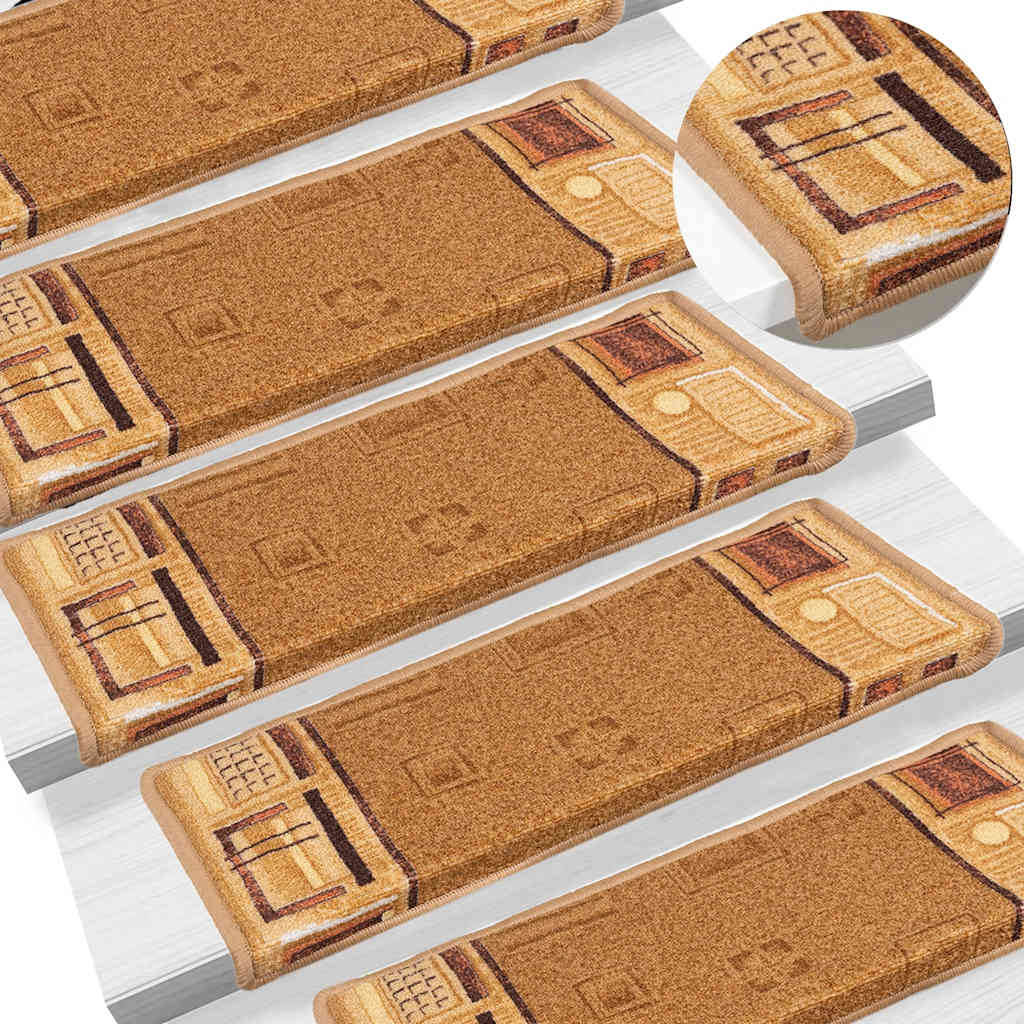 Treppenmatten Selbstklebend 15 Stk. 65x21x4 cm Beige