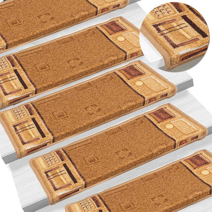 Treppenmatten Selbstklebend 15 Stk. 65x21x4 cm Beige