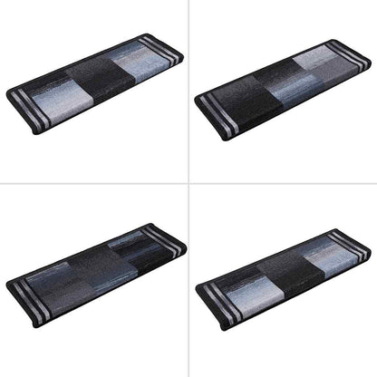 Treppenmatten Selbstklebend 15 Stk. 65x21x4 cm Schwarz und Grau