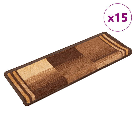 Treppenmatten Selbstklebend 15 Stk. 65x21x4 cm Braun