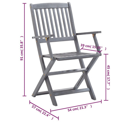 Klappbare Gartenstühle 6 Stk. mit Sitzkissen Massivholz Akazie