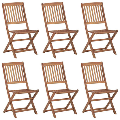 Klappbare Gartenstühle 6 Stk. mit Kissen Massivholz Akazie