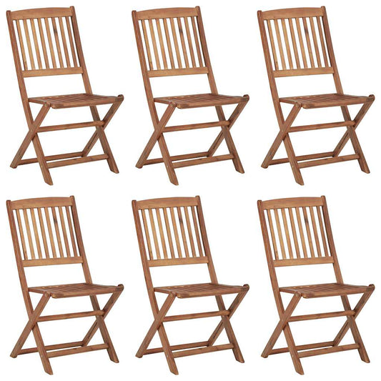 Klappbare Gartenstühle 6 Stk. mit Kissen Massivholz Akazie