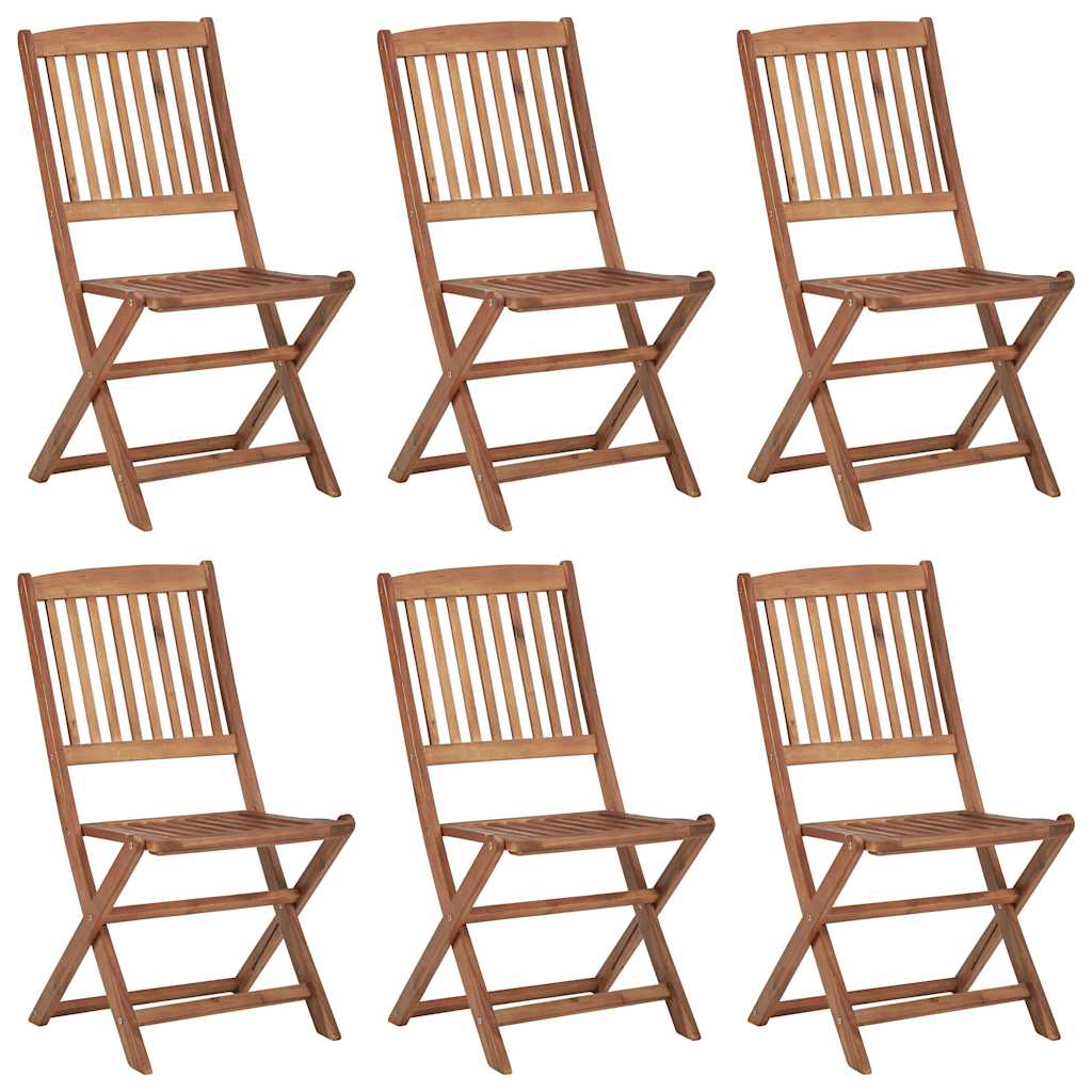 Klappbare Gartenstühle 6 Stk. mit Kissen Massivholz Akazie