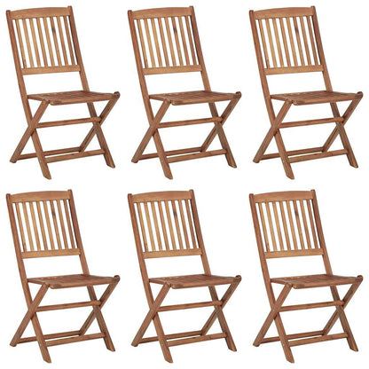 Klappbare Gartenstühle 6 Stk. mit Kissen Massivholz Akazie