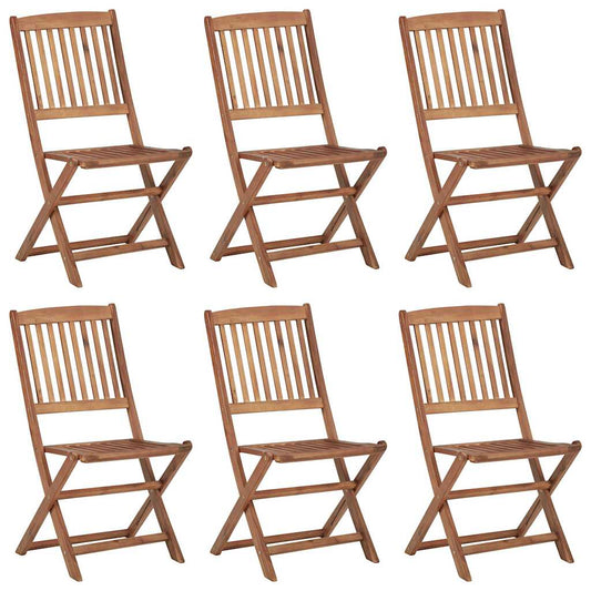 Klappbare Gartenstühle 6 Stk. mit Kissen Massivholz Akazie