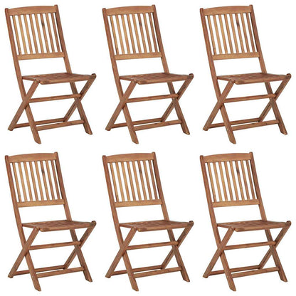 Klappbare Gartenstühle 6 Stk. mit Kissen Massivholz Akazie