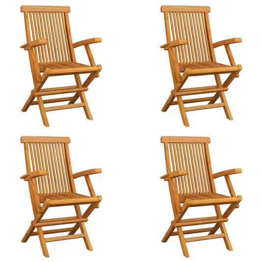 Klappbare Gartenstühle 4 Stk. Massivholz Teak