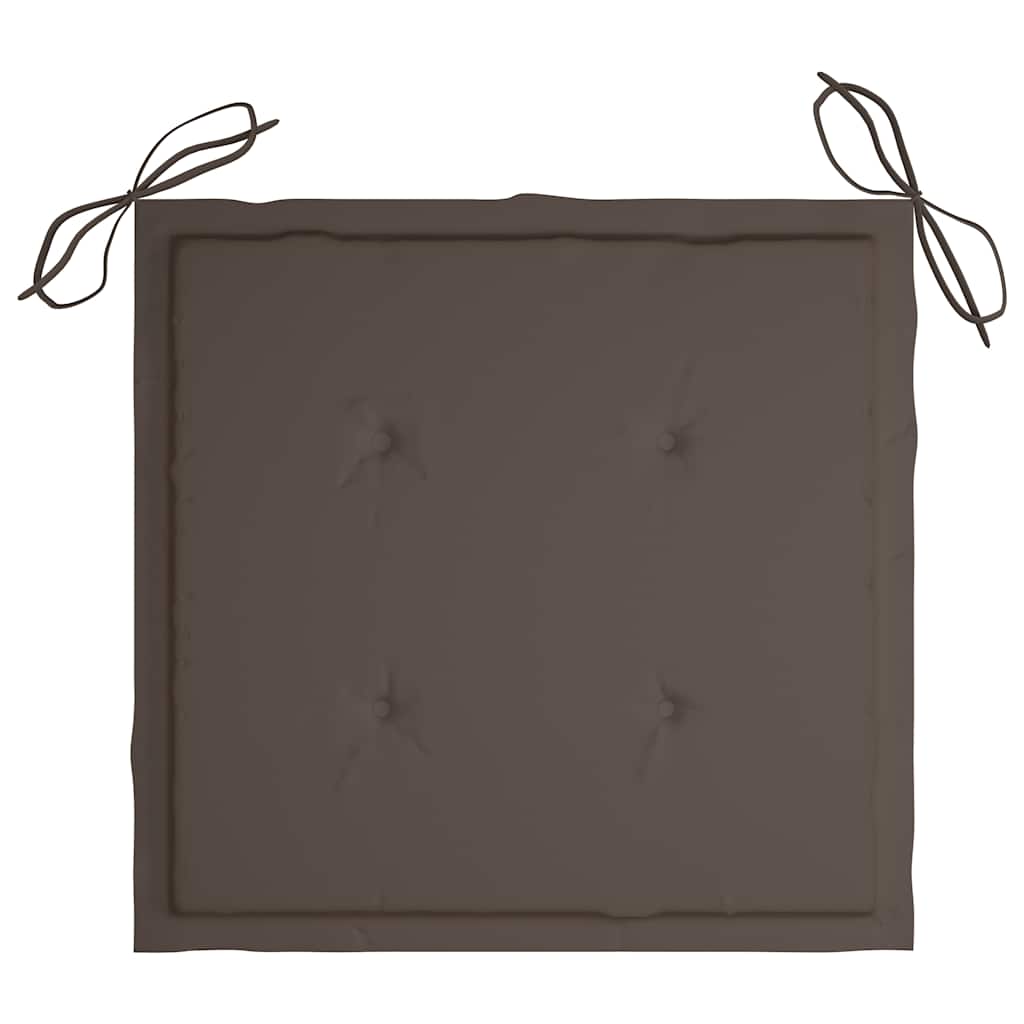 Gartenstühle mit Taupe Kissen 6 Stk. Massivholz Teak