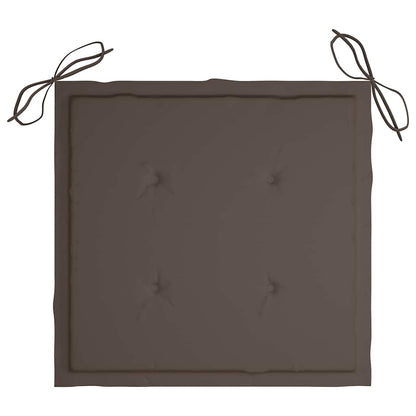 Gartenstühle mit Taupe Kissen 6 Stk. Massivholz Teak