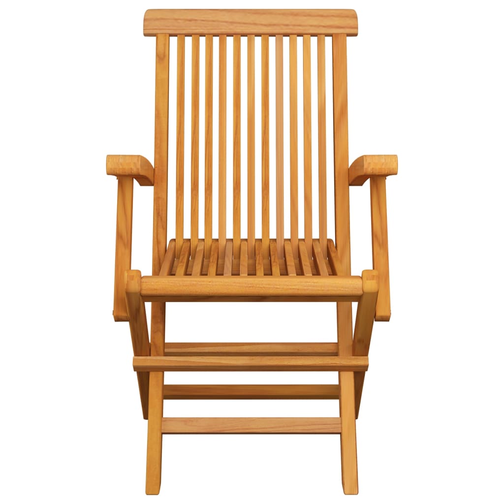 Gartenstühle mit Blauen Kissen 4 Stk. Massivholz Teak