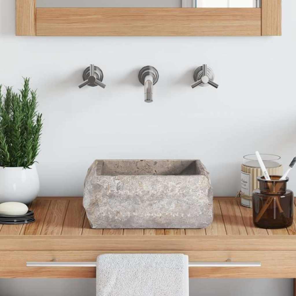 Waschbecken Grau 30x30x13 cm Marmor