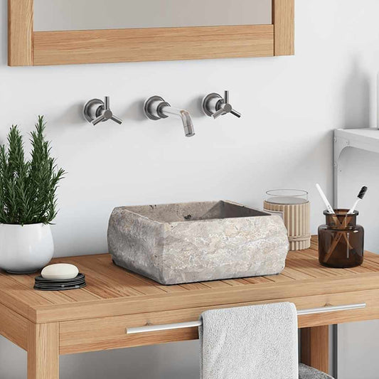 Waschbecken Grau 30x30x13 cm Marmor