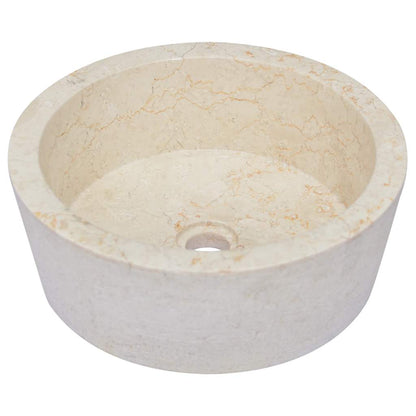 Waschbecken Creme Ø40x15 cm Marmor