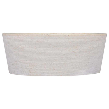 Waschbecken Creme Ø40x15 cm Marmor
