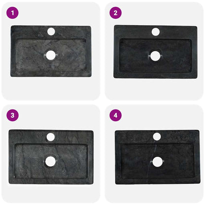 Wandwaschbecken Schwarz 38x24x6,5 cm Marmor