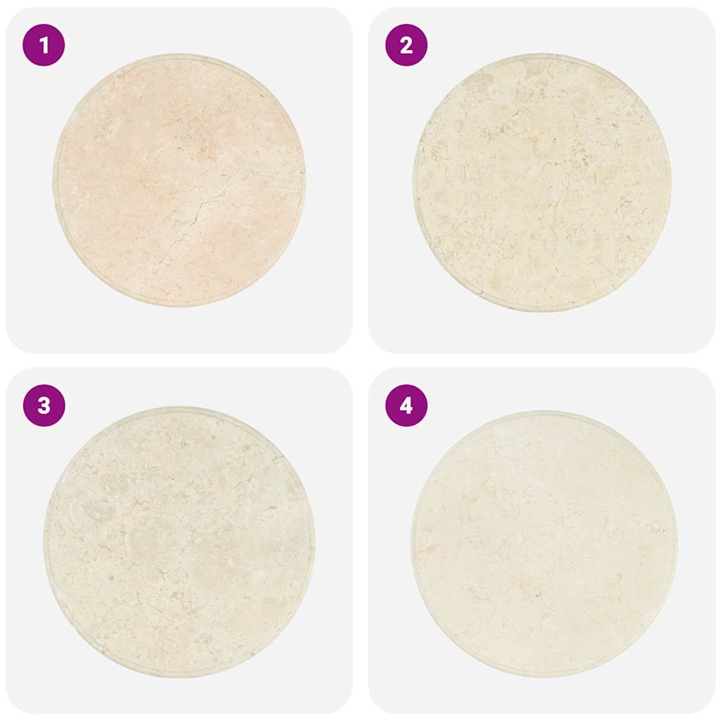Tischplatte Creme Ø60x2,5 cm Marmor