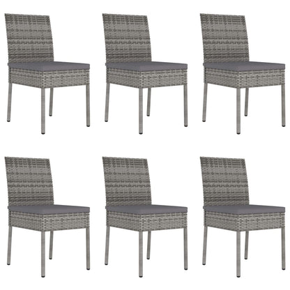 7-tlg. Garten-Essgruppe Poly Rattan Grau