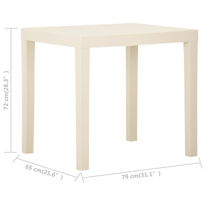 Gartentisch Weiß 79x65x72 cm Kunststoff