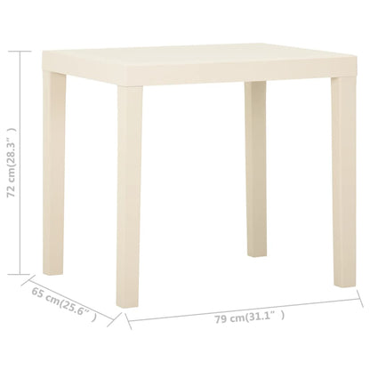 Gartentisch Weiß 79x65x72 cm Kunststoff