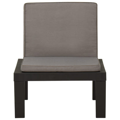 Garten-Lounge-Stuhl mit Auflage Kunststoff Grau