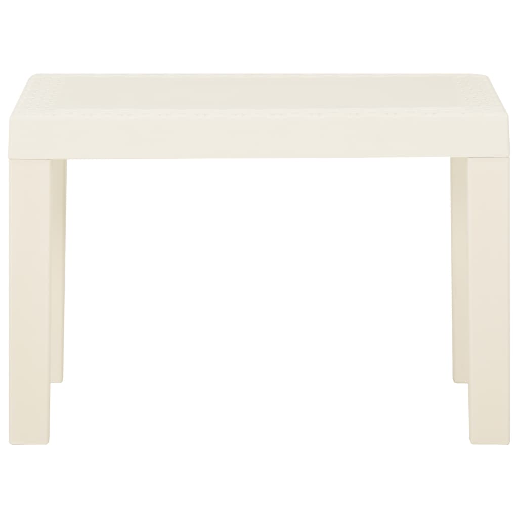 3-tlg. Garten-Lounge-Set mit Auflagen Kunststoff Weiß