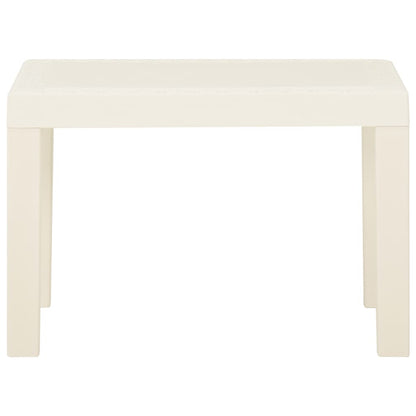 3-tlg. Garten-Lounge-Set mit Auflagen Kunststoff Weiß