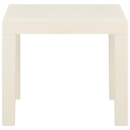 3-tlg. Garten-Lounge-Set mit Auflagen Kunststoff Weiß