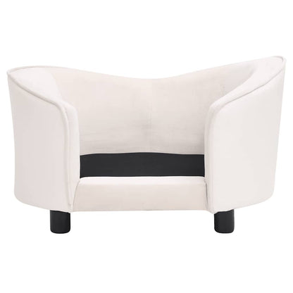 Hundesofa Creme 69x49x40 cm Plüsch und Kunstleder