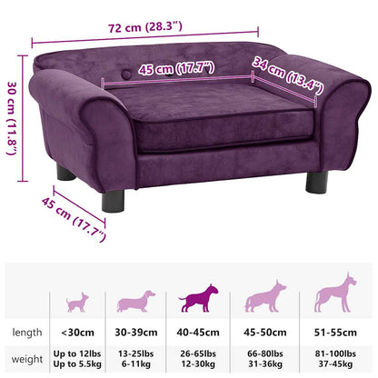 Hundesofa Burgunderrot 72x45x30 cm Plüsch