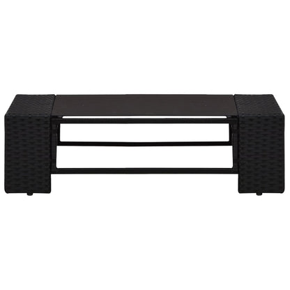 11-tlg. Garten-Lounge-Set mit Kissen Schwarz Poly Rattan