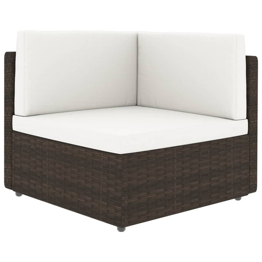 10-tlg. Garten-Lounge-Set mit Kissen Braun Poly Rattan