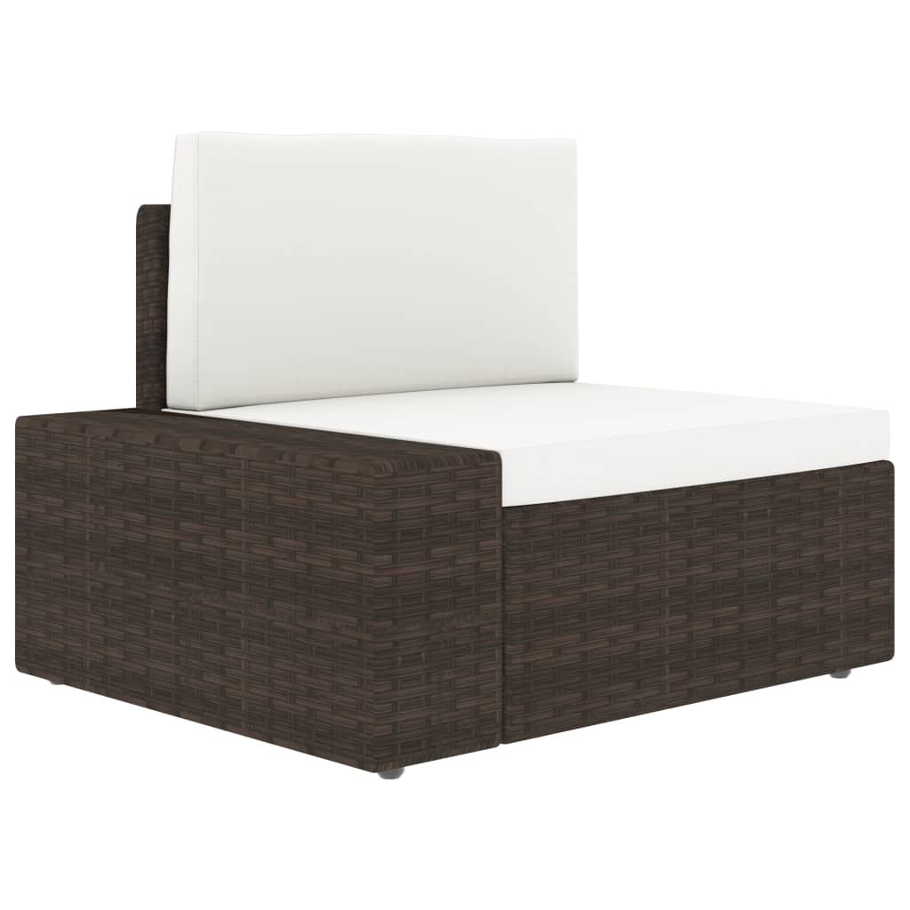 12-tlg. Garten-Lounge-Set mit Kissen Braun Poly Rattan