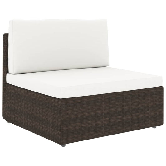 11-tlg. Garten-Lounge-Set mit Kissen Braun Poly Rattan