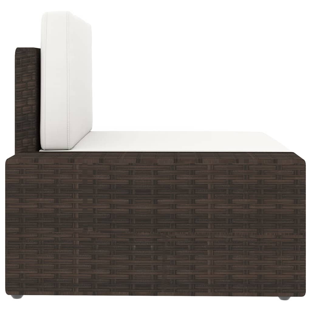 9-tlg. Garten-Lounge-Set mit Kissen Braun Poly Rattan
