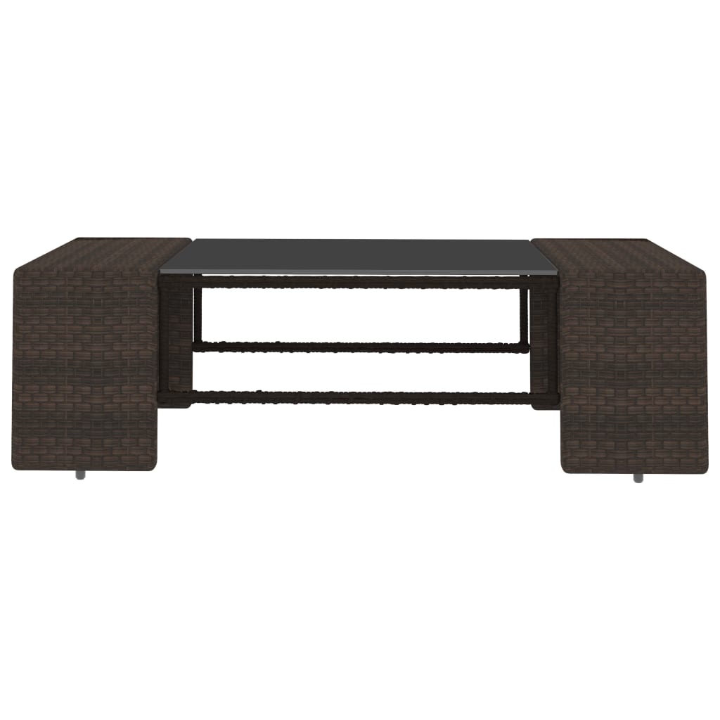 10-tlg. Garten-Lounge-Set mit Kissen Braun Poly Rattan