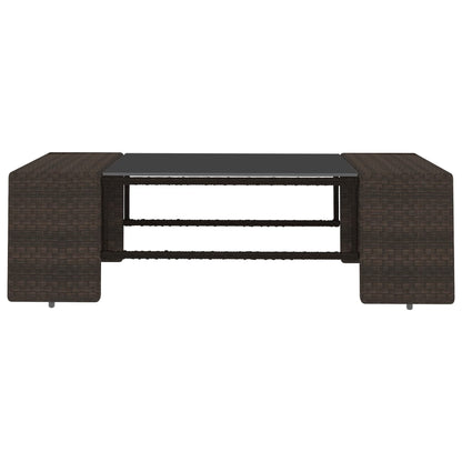 10-tlg. Garten-Lounge-Set mit Kissen Braun Poly Rattan