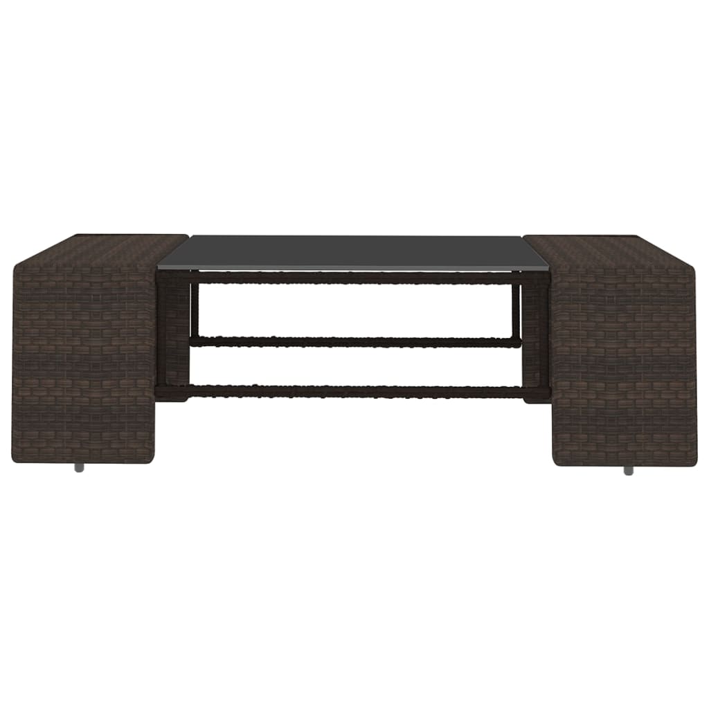 11-tlg. Garten-Lounge-Set mit Kissen Braun Poly Rattan