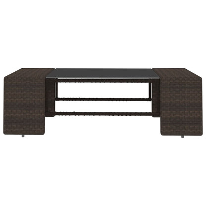 11-tlg. Garten-Lounge-Set mit Kissen Braun Poly Rattan