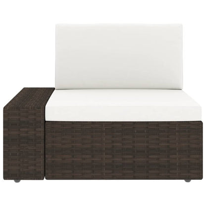 11-tlg. Garten-Lounge-Set mit Kissen Braun Poly Rattan