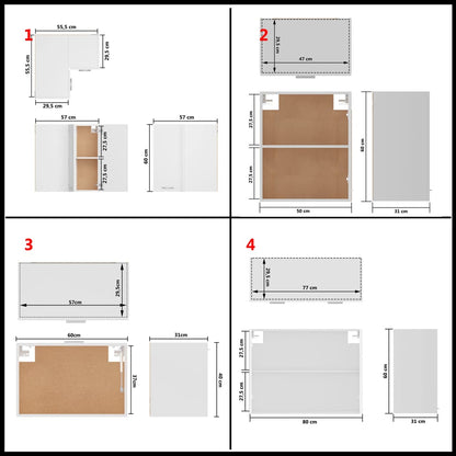 11-tlg. Küchenzeile Lyon Weiß Holzwerkstoff