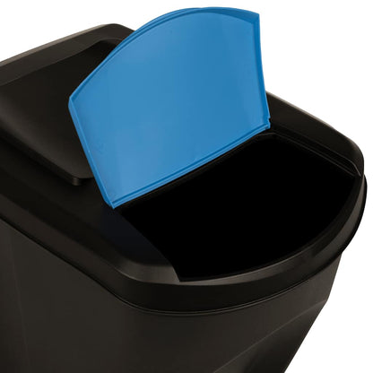 Stapelbare Mülleimer 3 Stk. Anthrazit 75 L